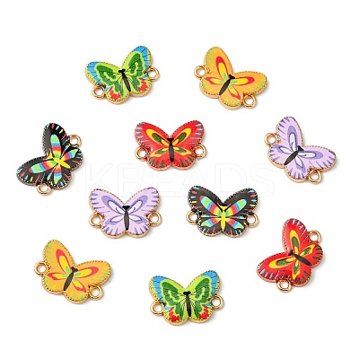 50Pcs 5 Colors Printed Alloy Connector Charms FIND-CJ0004-60-1