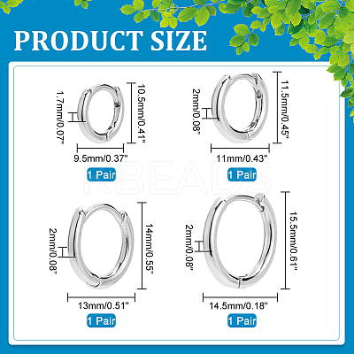 4Pairs 4 Styles Brass Huggie Hoop Earrings EJEW-PH0001-28P-1