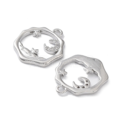Brass with Clear Cubic Zirconia Pendants KK-G474-18P-1