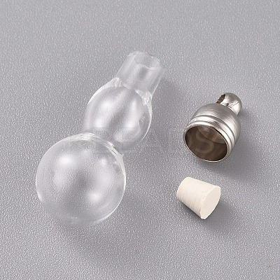Glass Bottle Pendant Decoration CON-WH0068-70H-1