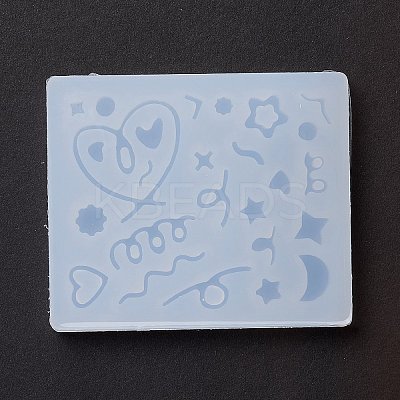 Line & Flat Round & Heart & Star & Flower & Moon Filling Silicone Molds LS-DIY-M029-08-1