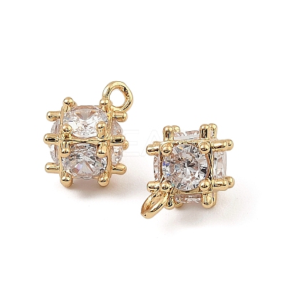 Brass Micro Pave Cubic Zirconia Pendants KK-K374-15G-1