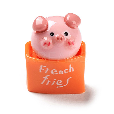 Opaque Resin Cute Pig Imitation Food Decoden Cabochons CRES-M016-01B-1