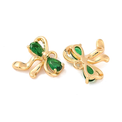 Brass Micro Pave Cubic Zirconia Charms KK-S389-03G-02-1