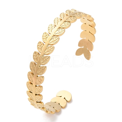 304 Stainless Steel Cuff Bangles for Women LS-BJEW-K263-05G-03-1