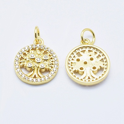Brass Micro Pave Cubic Zirconia Charms RB-I078-68G-NR-1