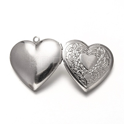 Non-Tarnish 316 Stainless Steel Locket Pendants X-STAS-P268-01B-P-1