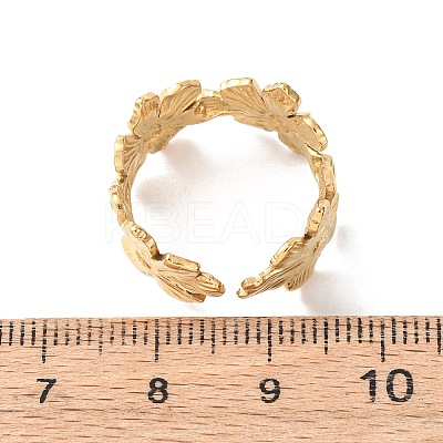 304 Stainless Steel Open Cuff Rings for Women RJEW-K309-37A-G-1