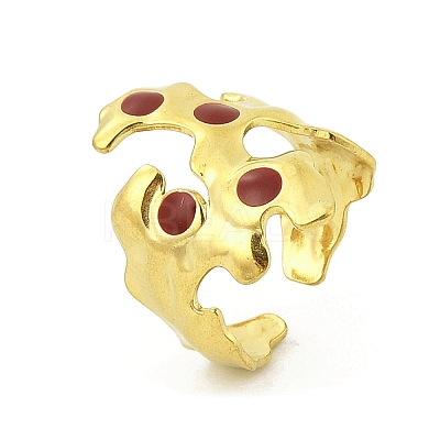 Irregular 304 Stainless Steel Enamel Wide Open Cuff Rings for Women LS-RJEW-G338-12G-01-1