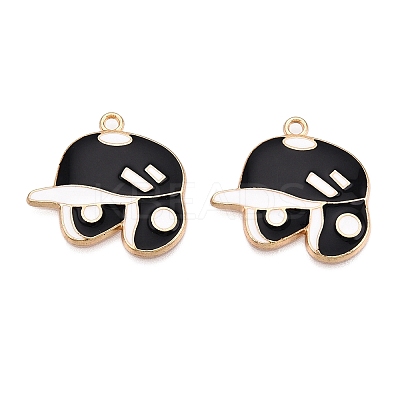 Rack Plating Alloy Enamel Pendants ENAM-N056-388KCG-01-1