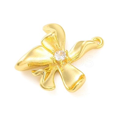 Brass Pave Clear Cubic Zirconia Pendants KK-Z051-02G-03-1