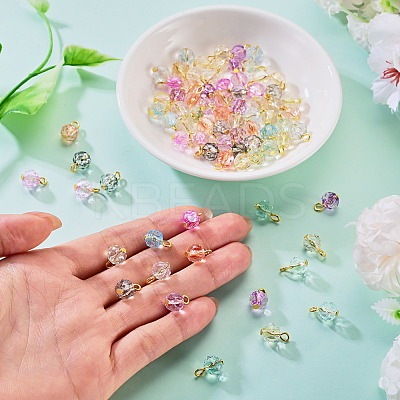 80Pcs 8 Styles Crackle Transparent Glass Charms PALLOY-TAC0292-1