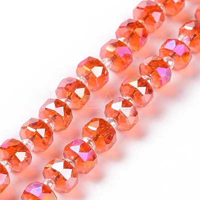 Transparent Electroplate Glass Beads Strands GLAA-E036-01B-1