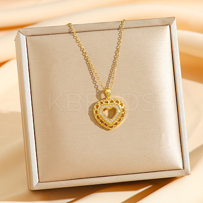 Brass Crystal Rhinestone Hollow Pendant Necklaces LS-NJEW-P331-01D-G-1