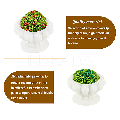 8Pcs 4 Styles Resin Simulated Flower Bed AJEW-GO0001-71-1