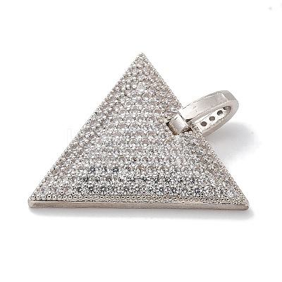 Rack Plating Brass Micro Pave Cubic Zirconia Pendants KK-L224-039P-1