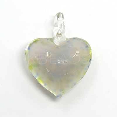 Heart Handmade Lampwork Pendants X-LAMP-L028-07-1