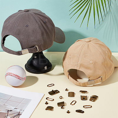 40Sets Iron Baseball Hat Cap Buckle Strap Clasp Clip Kit FIND-BC0014-10AB-1