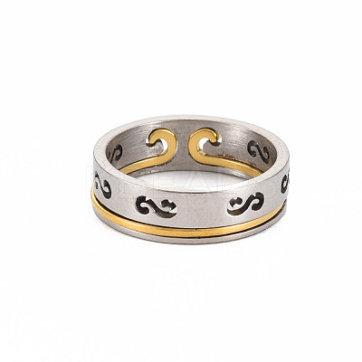 Non-Tarnish Men's 201 Stainless Steel Infinity Finger Rings RJEW-N029-084-1