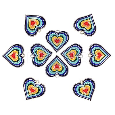 10Pcs 2 Colors Alloy Enamel Pendants ENAM-SZ0001-58-1