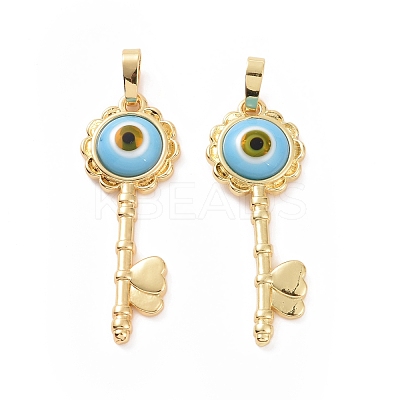 Handmade Evil Eye Lampwork Pendants ZIRC-F136-05G-06-1