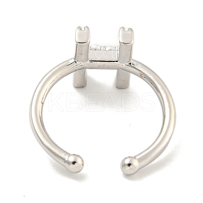 Rack Plating Brass Open Cuff Rings for Women RJEW-F162-01P-H-1