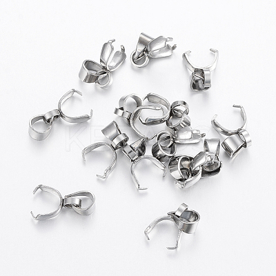 Tarnish Resistant 304 Stainless Steel Pendant Pinch Bails STAS-H443-30P-1