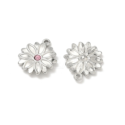 304 Stainless Steel Rhinestone Pendants STAS-L308-07P-1