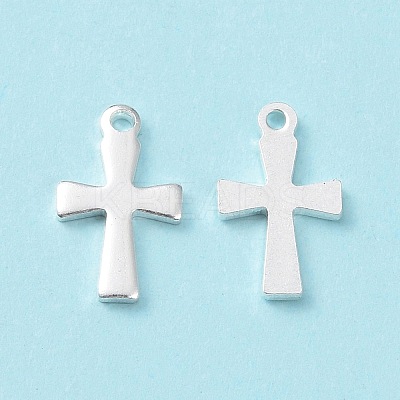 304 Stainless Steel Tiny Cross Charms STAS-L234-077S-1