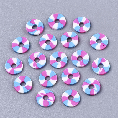 Handmade Polymer Clay Beads Strands CLAY-R091-8mm-01-1