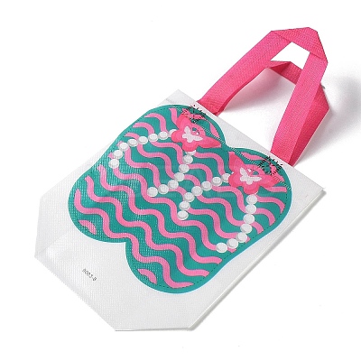 Summer Beach Theme Printed Flip Flops Non-Woven Reusable Folding Gift Bags with Handle LS-ABAG-F009-E08-1