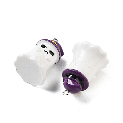 Halloween Theme Baking Paint Resin Pendants RESI-G103-01B-1