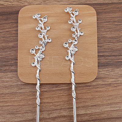 Flower Alloy Hair Sticks Findings PW-WG35257-02-1