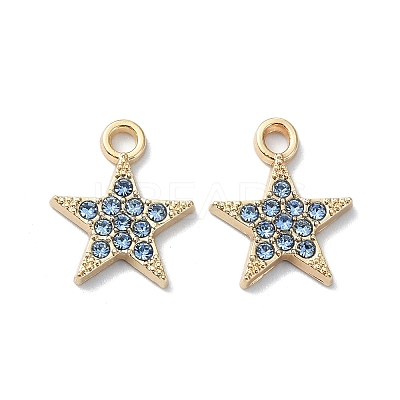 Alloy Rhinestone Pendants RB-P037-01G-01-1