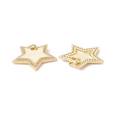 Brass Micro Pave Clear Cubic Zirconia Pendants KK-G415-16G-1