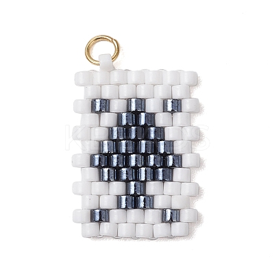 Cylinder Seed Flat Round Pendants PALLOY-MZ00594-04-1
