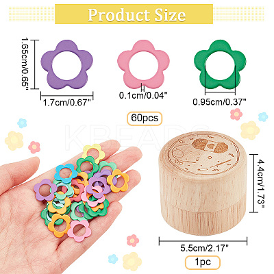 60Pcs Alloy Knitting Stitch Marker Rings FIND-NB0003-47-1