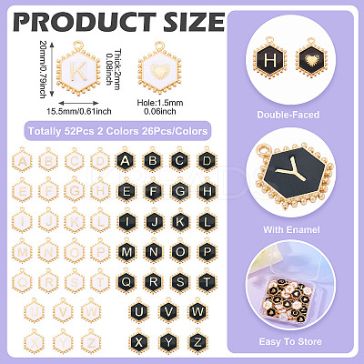 52Pcs 2 Colors Alloy Enamel Pendants ENAM-TA0002-97B-1