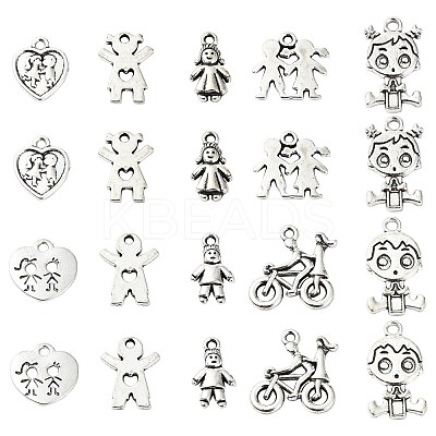 100Pcs 10 Styles Tibetan Style Alloy Pendants FIND-CJ0002-30-1