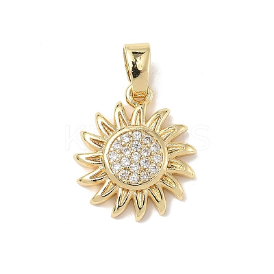 Brass Micro Pave Cubic Zirconia Pendants ZIRC-I356-16G-01-1