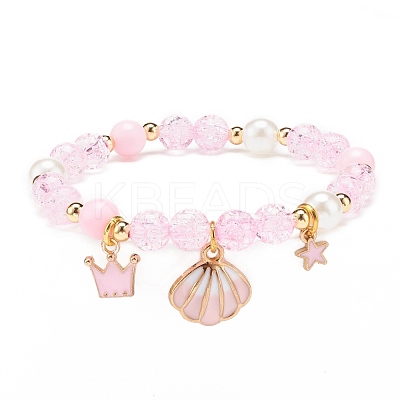 Acrylic Imitation Pearl Stretch Bracelet BJEW-JB08448-04-1