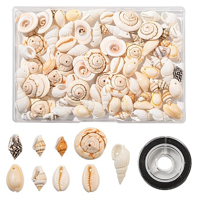 DIY Natural Shell Beads Bracelets Jewelry Making Kits DIY-YW0010-33-1