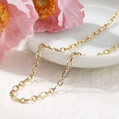 3.5MM 304 Stainless Steel Oval Link Chain Necklaces NJEW-T016-08G-1