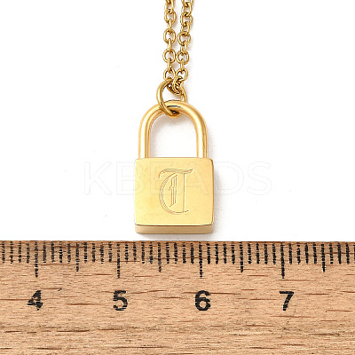 304 Stainless Steel Rolo Chain Pendant Necklaces NJEW-S444-01G-20-1