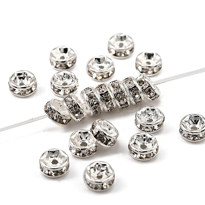 Brass Rhinestone Spacer Beads RB-A014-Z5mm-01S-NF-1