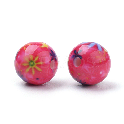Opaque Printed Acrylic Beads X-MACR-S271-10mm-M-1
