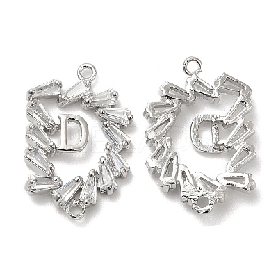 Brass Connector Charms with Crystal Glass Rhinestone KK-B074-11G-1