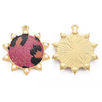 Rack Plating Printed Alloy Pendants LS-ENAM-Q445-010D-NR-1