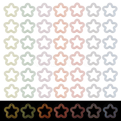 112Pcs 7 Colors Transparent Luminous Acrylic Pendants TACR-PH0001-55-1