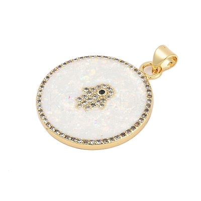 Brass Micro Pave Cubic Zirconia Pendants KK-I723-38G-1